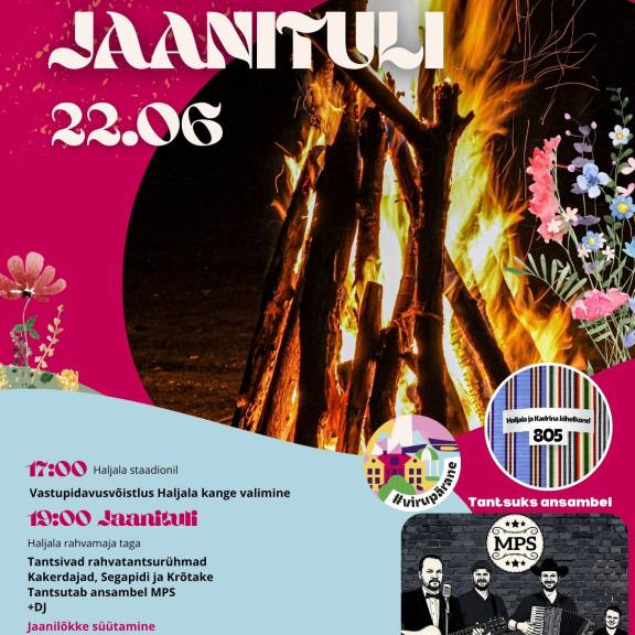 Haljala jaanituli ansambliga MPS 22. juunil kell 19:00